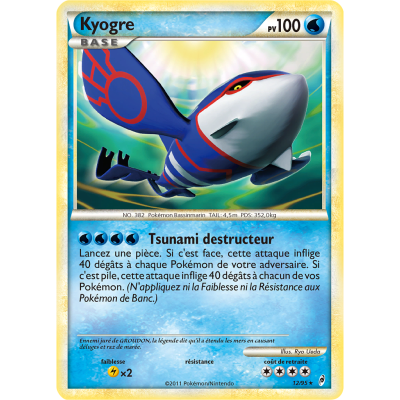 Carte Pokémon Kyogre 12/95 Holographique L'Appel des Légendes