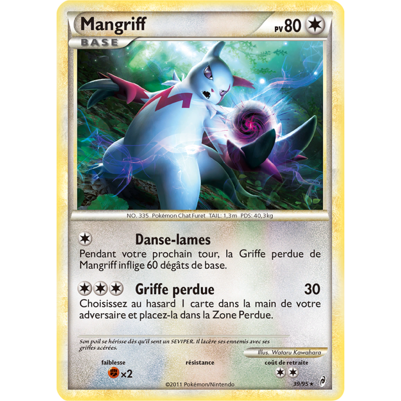 Carte Pokémon Mangriff 39/95 Rare L'Appel des Légendes