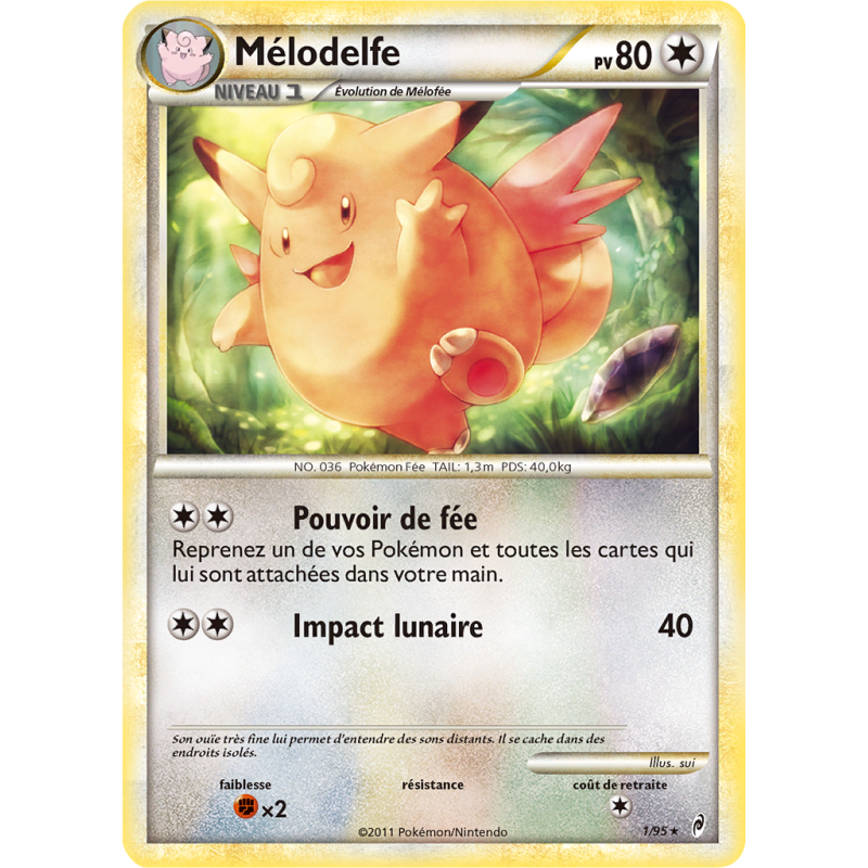 Carte Pokémon Mélodelfe 1/95 Holographique L'Appel des Légendes