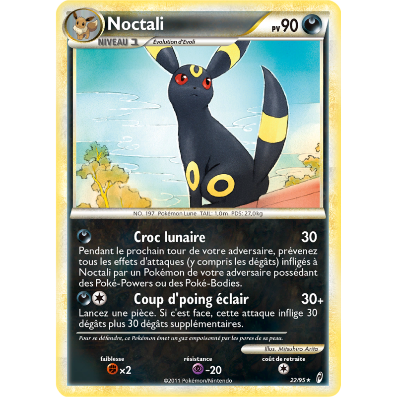 Carte Pokémon Noctali 22/95 Holographique L'Appel des Légendes