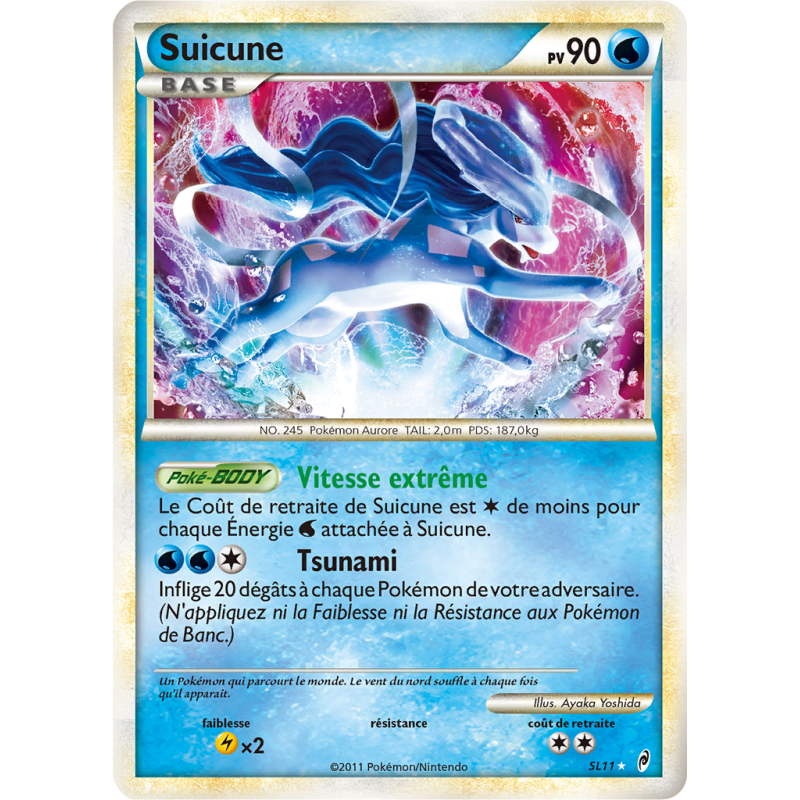 Carte Pokémon Suicune SL11 Holographique L'Appel des Légendes