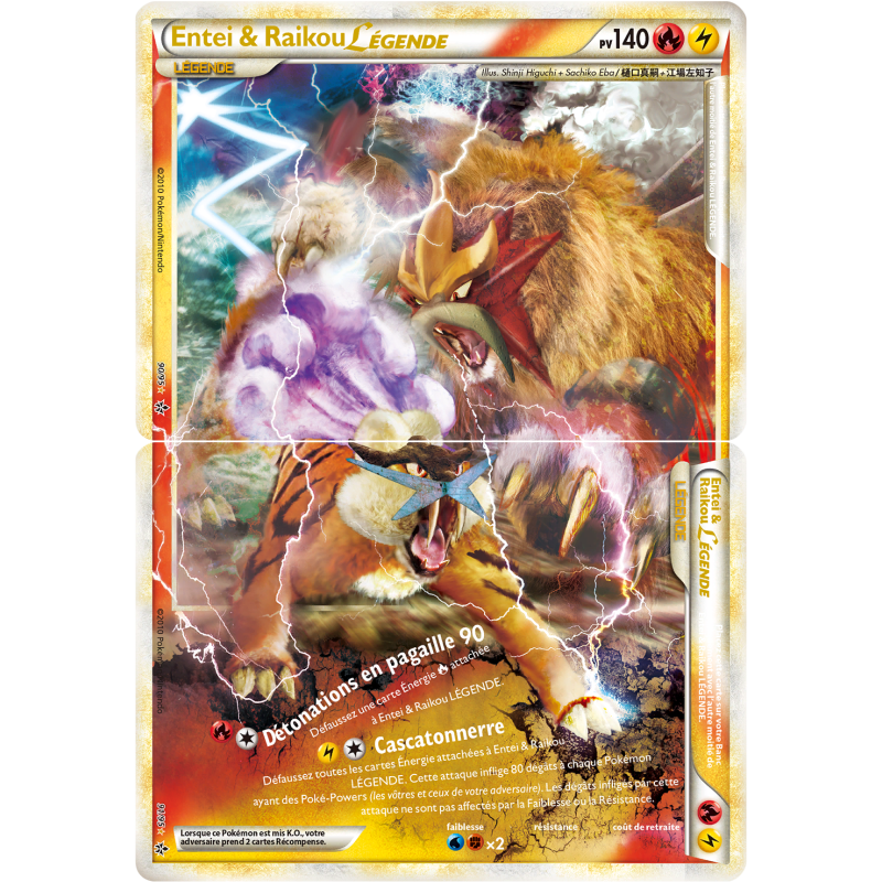Carte Pokémon Entei & Raikou LÉGENDE 90-91/95 LÉGENDE Déchaînement