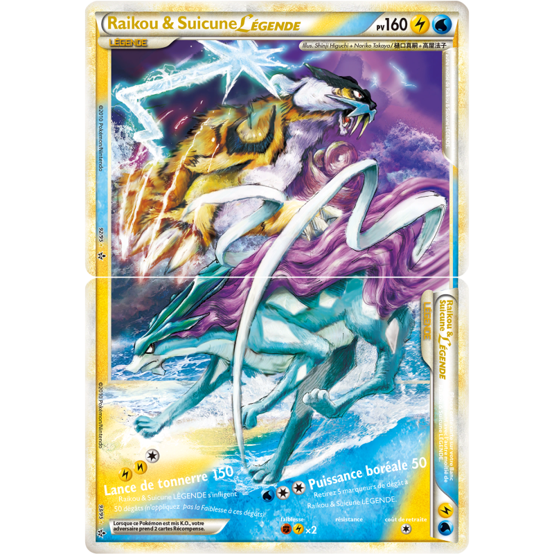 Carte Pokémon Raikou & Suicune LÉGENDE 92-93/95 LÉGENDE Déchaînement