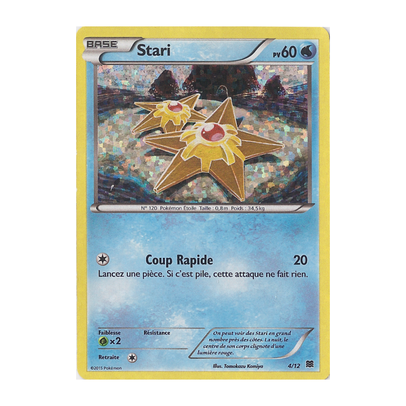 Carte Pokémon Stari 4/12 Promo Collection McDonald's 2015