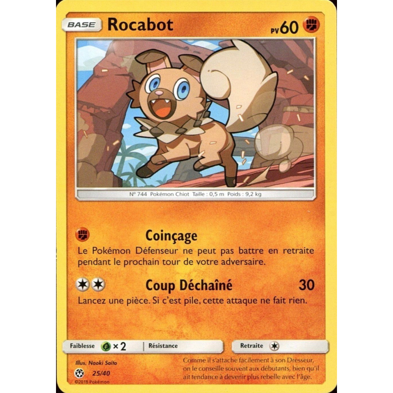 Carte Pokémon Rocabot 25/40 Promo Collection McDonald's 2018 (France)