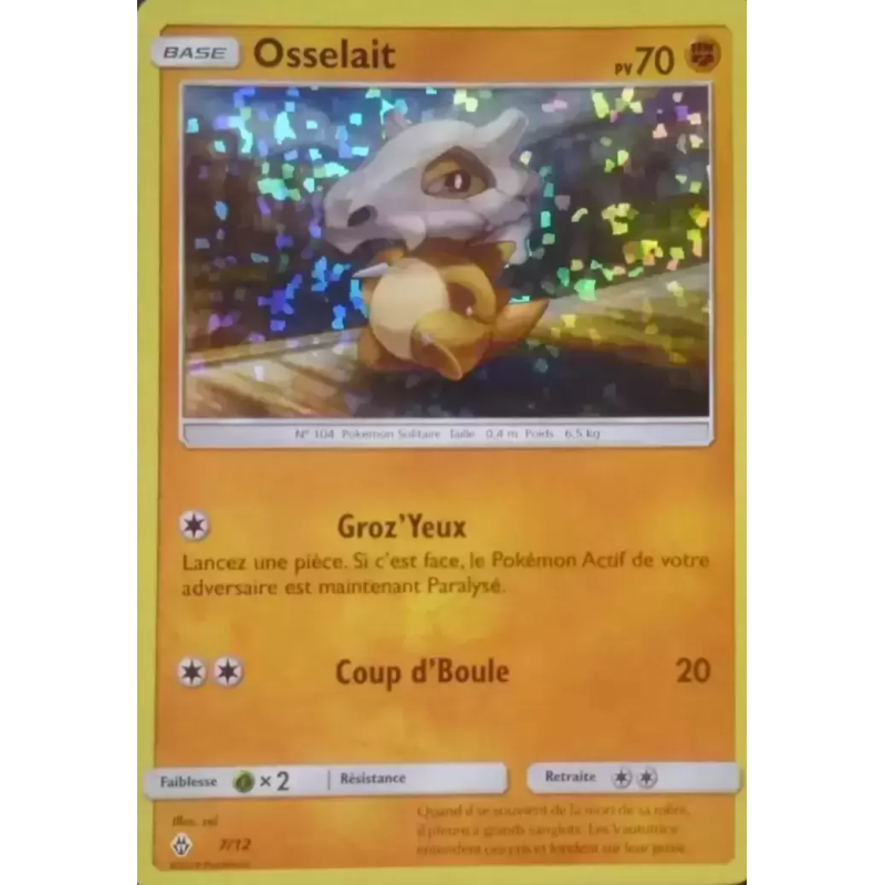 Carte Pokémon Osselait 7/12 Promo Collection McDonald's 2018 (International)