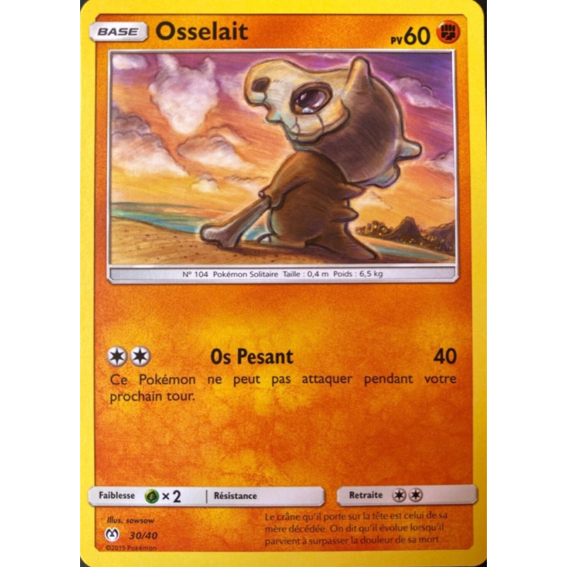 Carte Pokémon Osselait 30/40 Promo Collection McDonald's 2019 (France)