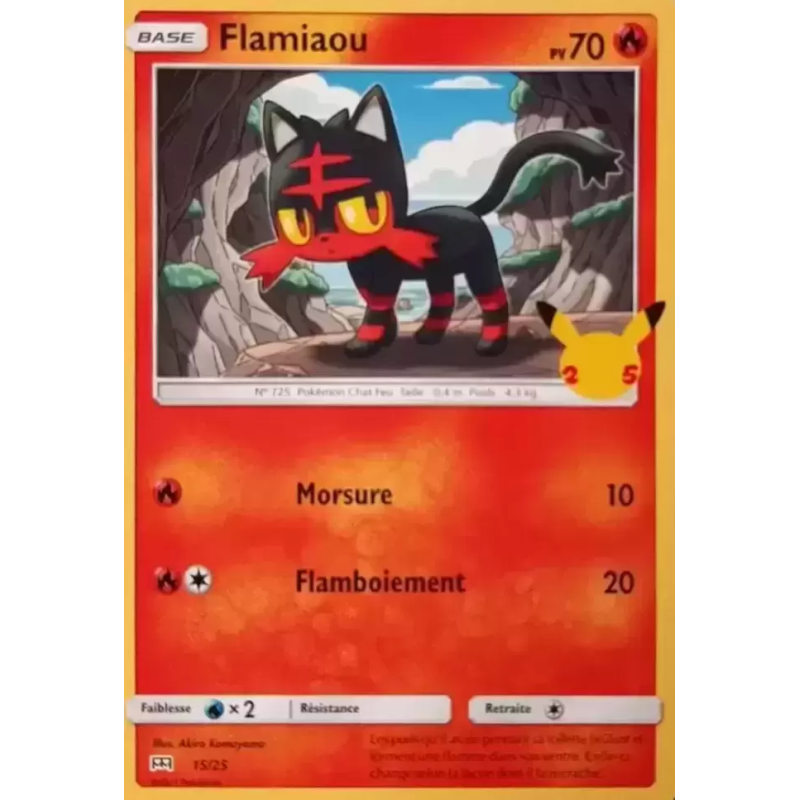 Carte Pokémon Flamiaou 15/25 Promo Collection McDonald's 2021