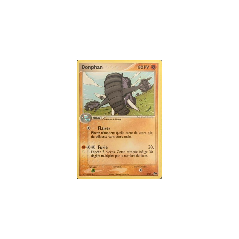 Carte Pokémon Donphan 8/17 Promo POP Série 3