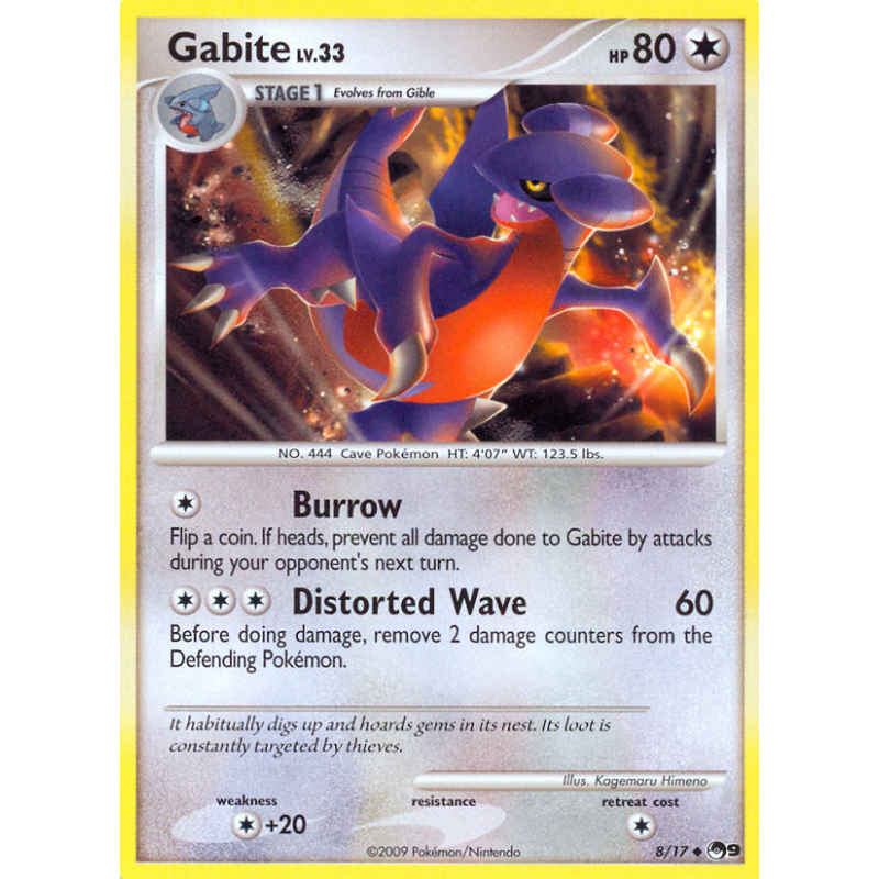 Carte Pokémon Gabite 8/17 Promo POP Série 9