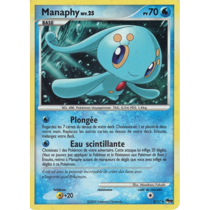 Carte Pokémon Manaphy 2/17 Promo POP Série 9