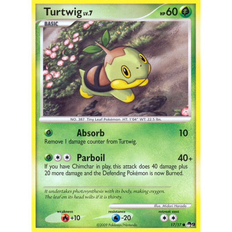 Carte Pokémon Turtwig 17/17 Promo POP Série 9