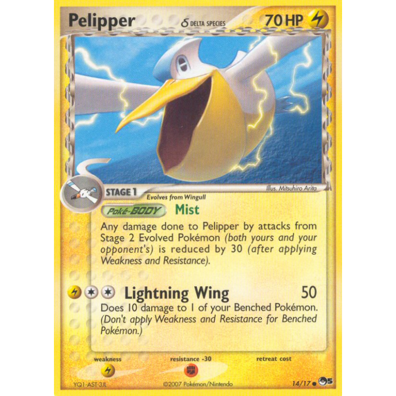 Carte Pokémon Pelipper δ 14/17 Promo POP Series 5