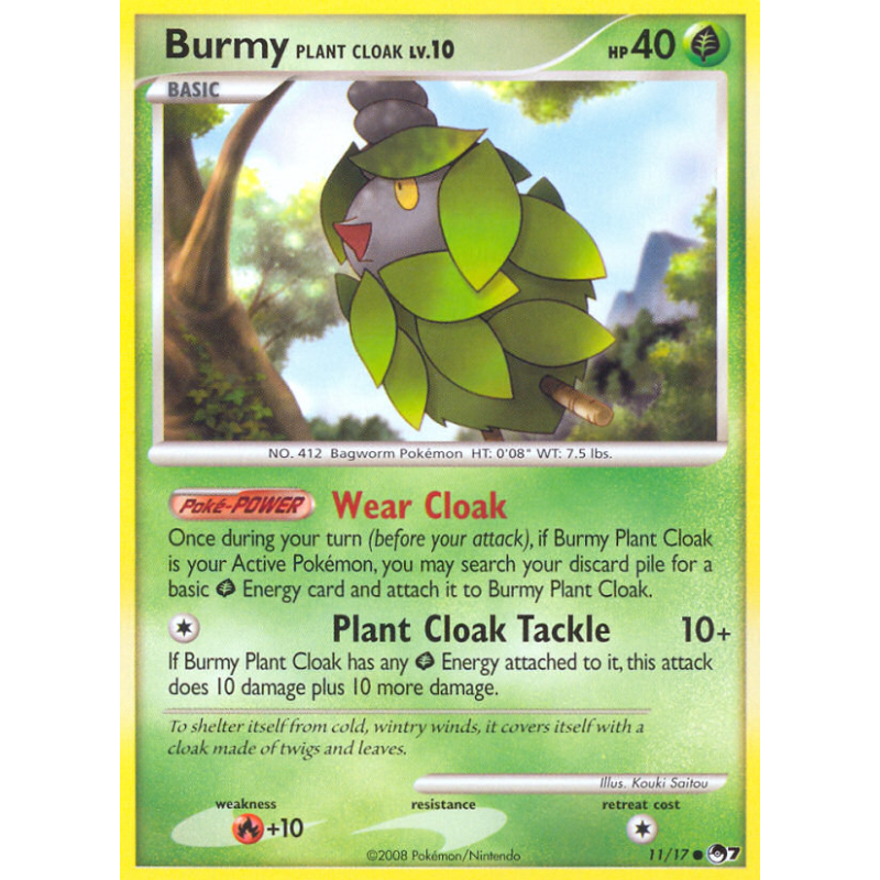 Carte Pokémon Burmy Plant Cloak 11/17 Promo POP Series 7