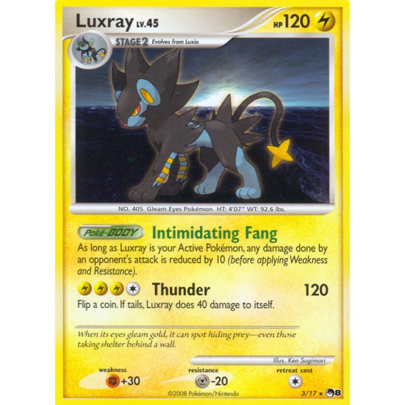 Carte Pokémon Luxray 3/17 Promo POP Series 8