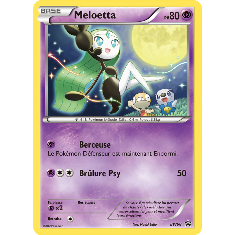 Carte Pokémon Meloetta BW68 Promo BW