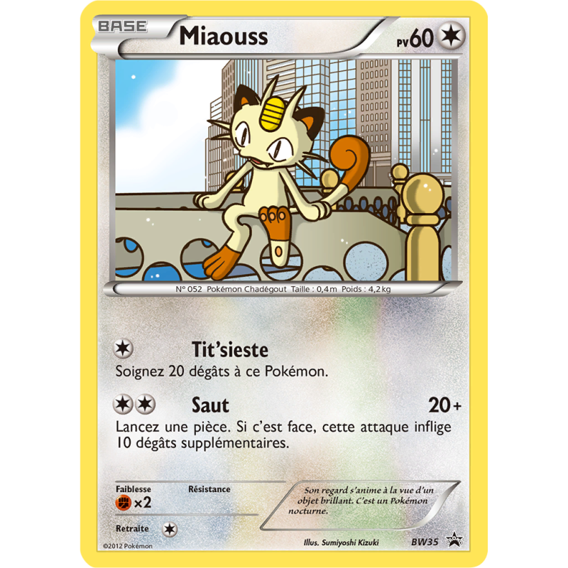 Carte Pokémon Miaouss BW35 Promo BW