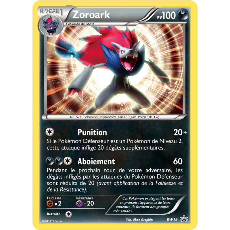 Carte Pokémon Zoroark BW19 Promo BW