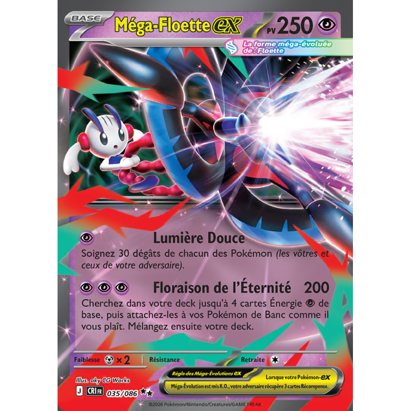 Carte Pokémon Méga-Floette-ex 035/086 Double rare Chaos Ascendant