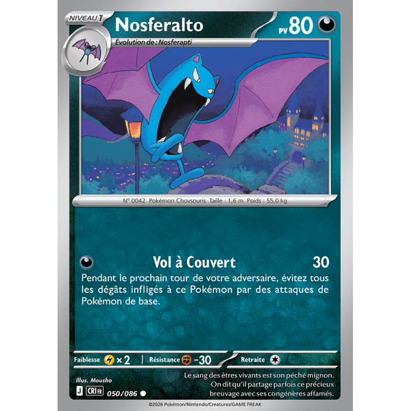 Carte Pokémon Nosferalto 050/086 Commune Chaos Ascendant