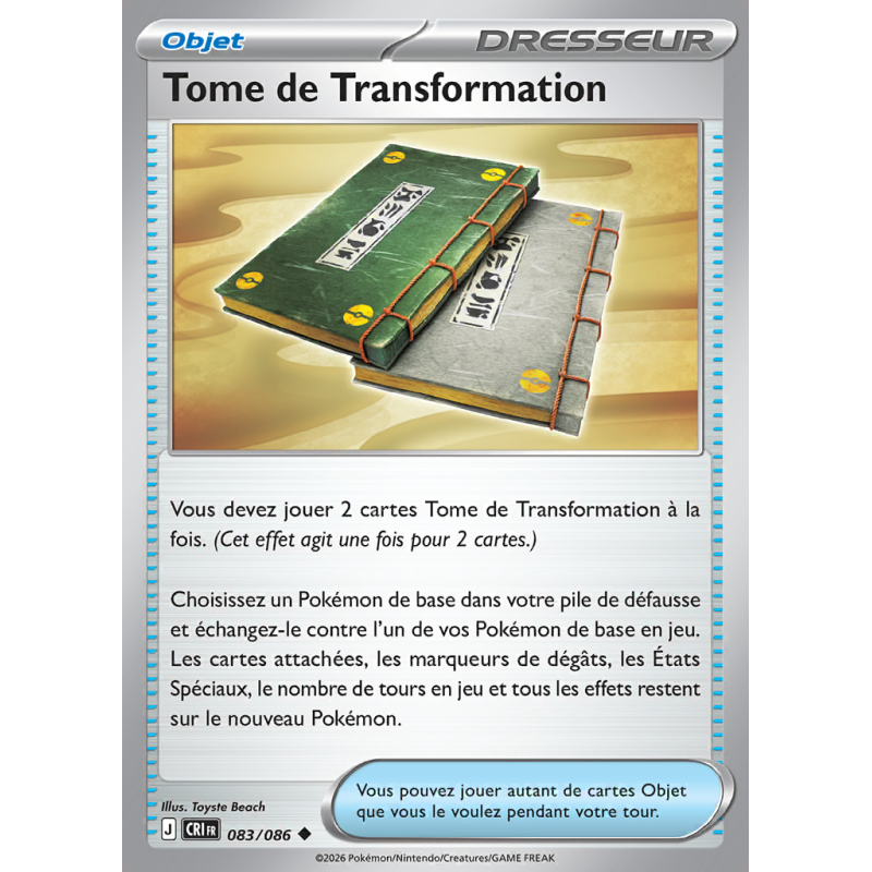 Carte Pokémon Tome de Transformation 083/086 Peu commune Chaos Ascendant