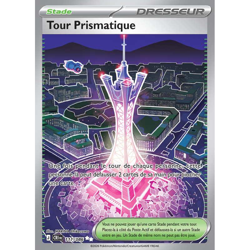 Carte Pokémon Tour Prismatique 111/086 Ultra Rare Chaos Ascendant