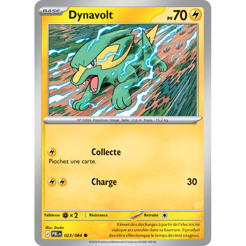 Carte Pokémon Dynavolt 023/084 Commune Nuit Noire