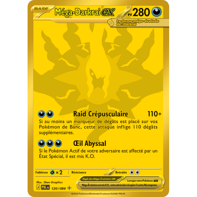 Carte Pokémon Méga-Darkrai-ex 120/084 Gold Nuit Noire