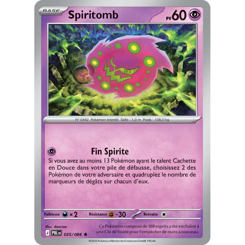 Carte Pokémon Spiritomb 035/084 Holographique Nuit Noire